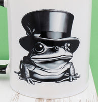 Milo The Spiffy Frog Black Handle Mug