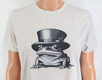 TwoAcreTees.com Milo The Spiffy Frog Light Granite T-Shirt
