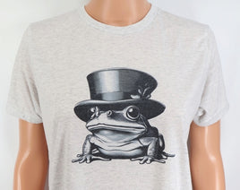 TwoAcreTees.com Milo The Spiffy Frog Light Granite T-Shirt