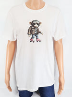 Miles The Roller Skating Monkey Crisp White T-Shirt