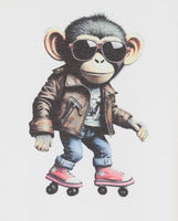 Miles The Roller Skating Monkey Crisp White T-Shirt