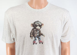 Miles The Roller Skating Monkey Light Granite T-Shirt