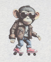 Miles The Roller Skating Monkey Light Granite T-Shirt