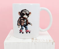 Miles The Roller Skating Monkey White Mug