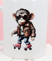 Miles The Roller Skating Monkey White Mug