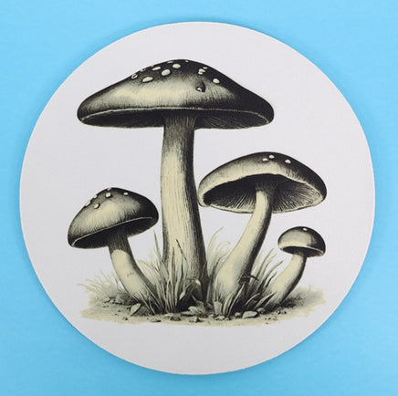 TwoAcreTees.com Group Of Mushrooms Round Mouse Pad