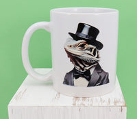 Newton The Fancy Bearded Dragon White Mug