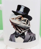 Newton The Fancy Bearded Dragon White Mug