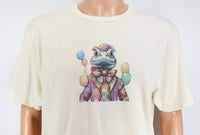 TwoAcreTees.com Opie The Blue Clown Bearded Dragon Vanilla Cream T-Shirt