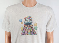 TwoAcreTees.com Opie The Blue Clown Bearded Dragon Light Granite T-Shirt