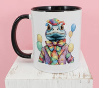 Opie The Blue Clown Bearded Dragon Black Handle Mug