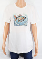 Orange & Blue Fish Crisp White T-Shirt