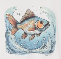 Orange & Blue Fish Crisp White T-Shirt