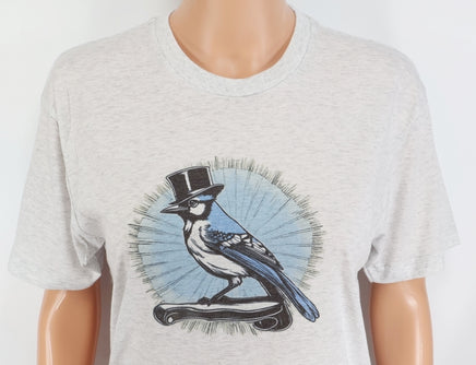 TwoAcreTees.com Otis The Blue Jay Light Granite T-Shirt