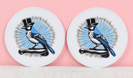 TwoAcreTees.com Otis The Blue Jay Sticker Pair