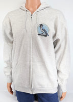 Otis The Snazzy Bluejay Ash Gray Zipper Hoodie - Front Only