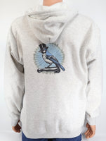 Otis The Snazzy Bluejay Ash Gray Zipper Hoodie