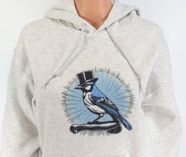 Otis The Snazzy Bluejay Ash Gray Pullover Hoodie