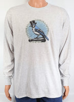 Otis The Snazzy Blue Jay Ash Gray Long Sleeve Shirt