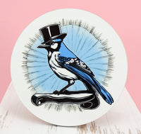 TwoAcreTees.com Otis The Blue Jay Round Coaster