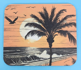 TwoAcreTees.com Palm Tree By Ocean At Dusk Silhoutte Mouse Pad