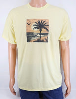 Palm Tree By The Ocean At Dusk Silhoutte Pastel Lemon T-Shirt