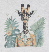 Penelope The Intellectual Giraffe Ash Gray Long Sleeve Shirt