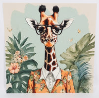 Penelope The Intellectual Giraffe Textured Print