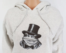 TwoAcreTees.com Pepe The Distinguished Frog Ash Gray Pullover Hoodie