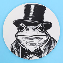 TwoAcreTees.com Pepe The Distinguished Frog Round Mouse Pad