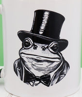 Pepe The Distinguished Frog Black Handle Mug