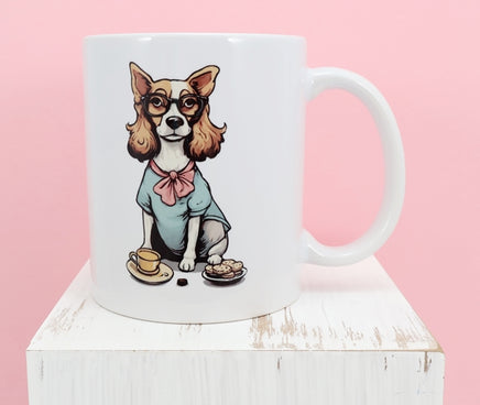 TwoAcreTees.com Petunia The Prissy Dog White Mug