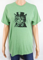 Preston The Noble Cat ~ Black ~ Leafy Green T-Shirt