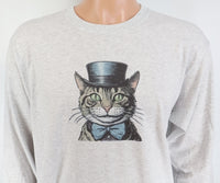 TwoAcreTees.com Preston The Noble Cat ~ Color ~ Ash Gray Long Sleeve Shirt