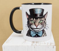 Preston The Noble Cat ~ Color ~ Black Handle Mug