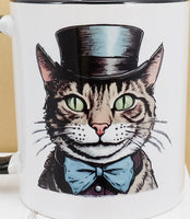 Preston The Noble Cat ~ Color ~ Black Handle Mug