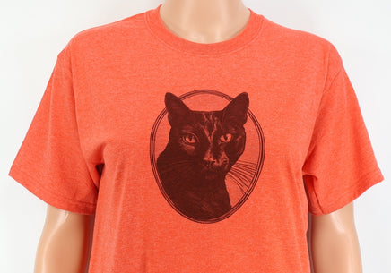 TwoAcreTees.com Priscilla The Black Cat Lava Red T-Shirt