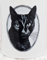 Priscilla The Black Cat Black Handle Mug