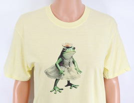 TwoAcreTees.com Prudence The Frog Princess Pastel Lemon T-Shirt