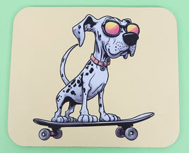 TwoAcreTees.com Quincy The Skateboarding Dalmation Mouse Pad