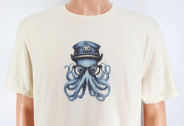 TwoAcreTees.com Captain Reginald Octopus Vanilla Cream T-Shirt