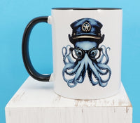 Captain Reginald Octopus Black Handle Mug