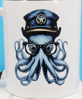 Captain Reginald Octopus Black Handle Mug