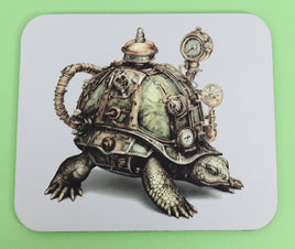 TwoAcreTees.com Roderick The Steampunk Turtle Mouse Pad