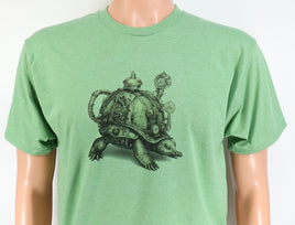 TwoAcreTees.com Roderick The Steampunk Turtle Leafy Green T-Shirt