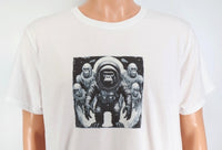 TwoAcreTees.com Roland The Astronaut Gorilla Crisp White T-Shirt