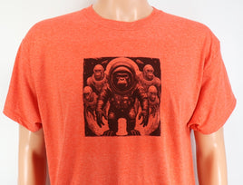 TwoAcreTees.com Roland The Astronaut Gorilla Lava Red T-Shirt