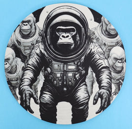 TwoAcreTees.com Roland The Astronaut Gorilla Round Mouse Pad 