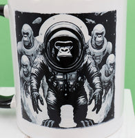 Roland The Astronaut Gorilla Black Handle Mug