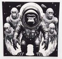 TwoAcreTees.com Roland The Astronaut Gorilla Textured Print